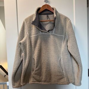 Kuhl Avalon Women's‎ Sherpa Fleece Pullover Cream Sweatshirt Jacket Outdoor L